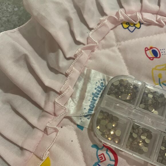 hello kitty vintage baby pink quilted mini blanket 40x27 - Picture 6 of 6